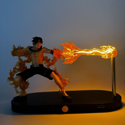Ace of Spades Anime Night Light One Piece Luffy Figure Decoração de Presente para Quarto de Meninos Iluminação Ambiente de Estudo