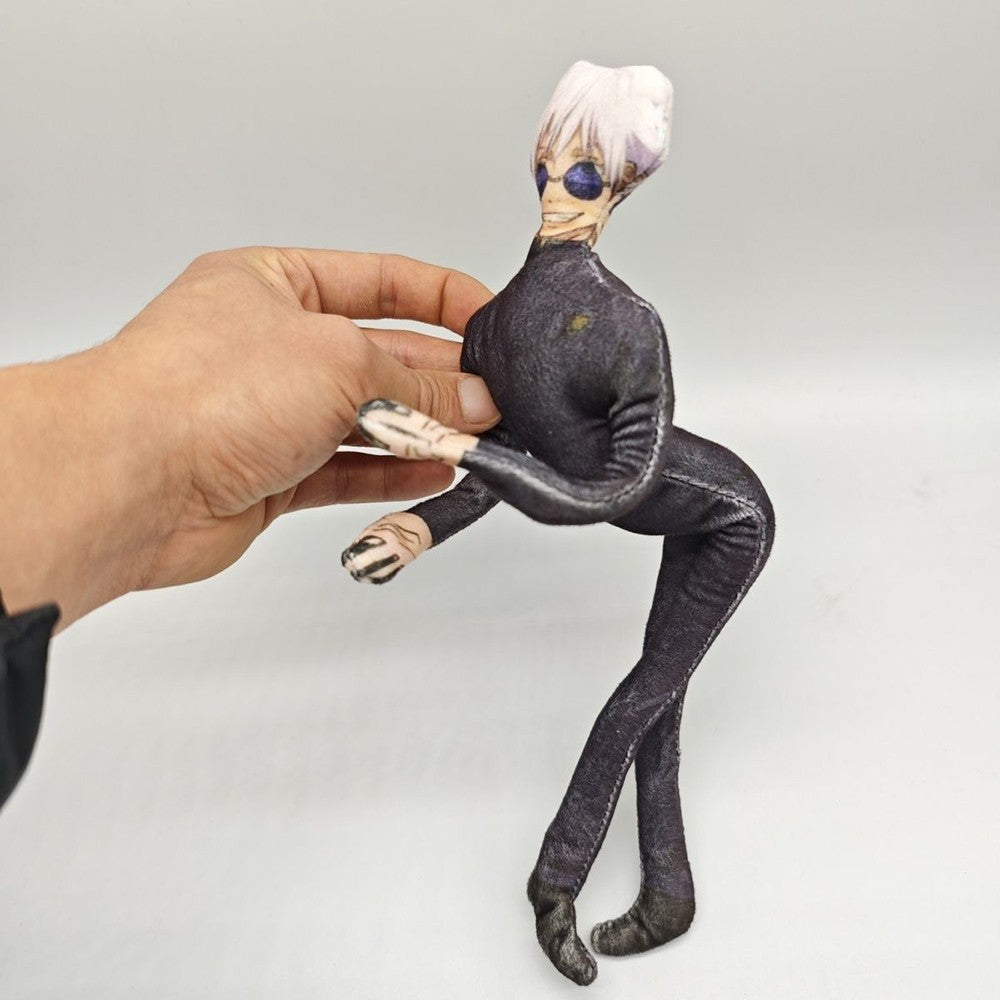 Anime Gojo Satoru Itadori Yuji Cosplay Keychain Plush Cotton Doll Slender Twistable Shape Room Abstract Decoration