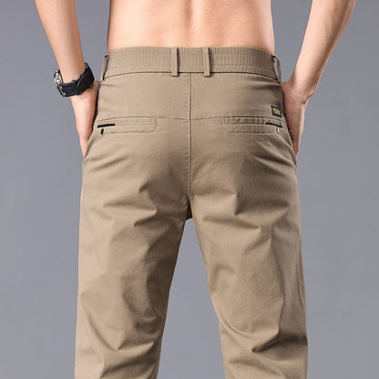 New Casual Pants Men Straight Fit Stretch Autumn Chino Trousers Male Formal Work Business Dress Khaki Fashion Spring Pants