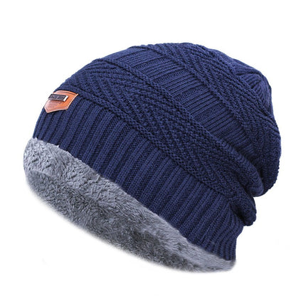 Gorro de Inverno Masculino Gorro de Tricô Touca de Inverno Feminina Lenço de Lã Grosso Gola Touca Balaclava Máscara Gorros