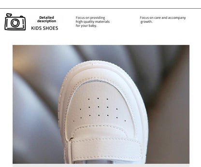 Children's White Shoes Spring and Autumn Kid's Sports Shoes Anti slip Lightweight Boys Board Shoes Soft Sole Baby Casual Shoes