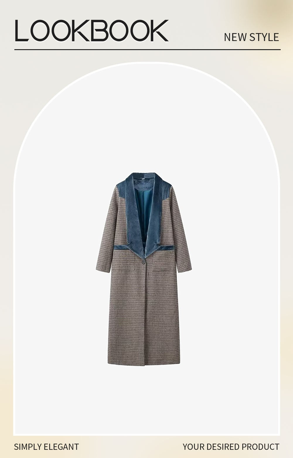 Autumn new women's clothing fashionable temperament versatile casual long plaid woolen coat