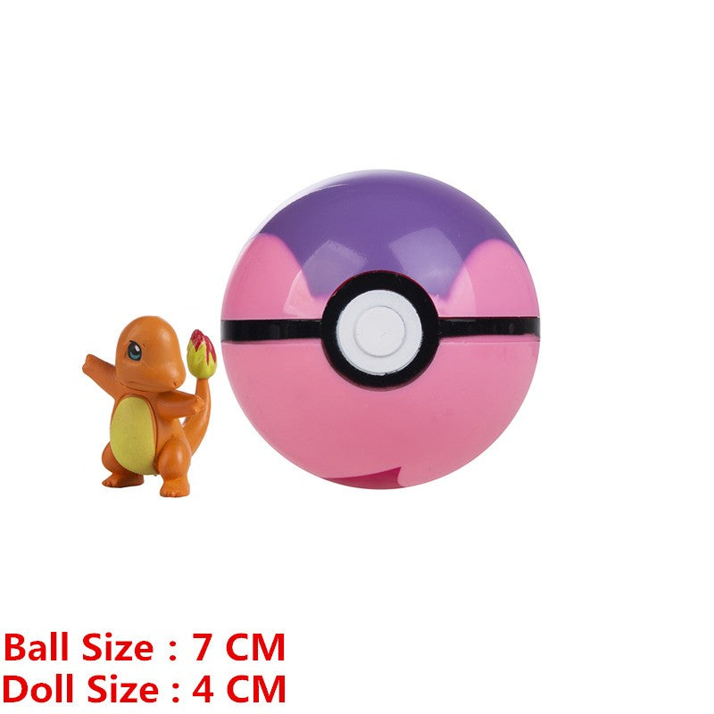 Pokémon Pokeball Com Desenhos Animados Filme Anime Figura Pikachu Charmander Eevee Squirtle Vulpix Qualidade Pet Action Model Brinquedos Presentes
