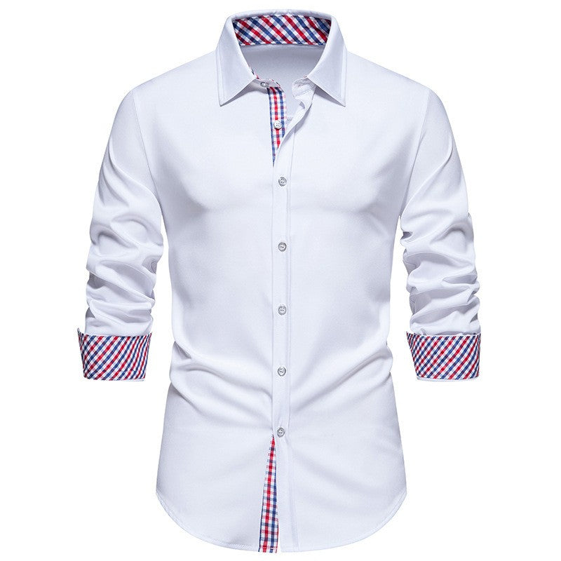 Men's shirt long-sleeved shirt business office clothing department buckle shirt loose style super large size XS-6XL soft fabric