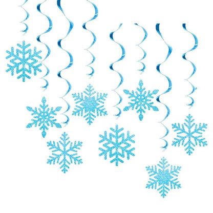 Set of 8 Christmas Swirls Snowflake Ornament Christmas Snowflake Swirls Decorations Beautiful Spirals Hanging Accent