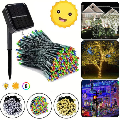 5/7/12M 8 Modes Solar String LED Fairy Lights Garland Outdoor Solar Powered Waterproof Lamps Wedding Christmas Home Garden Decor