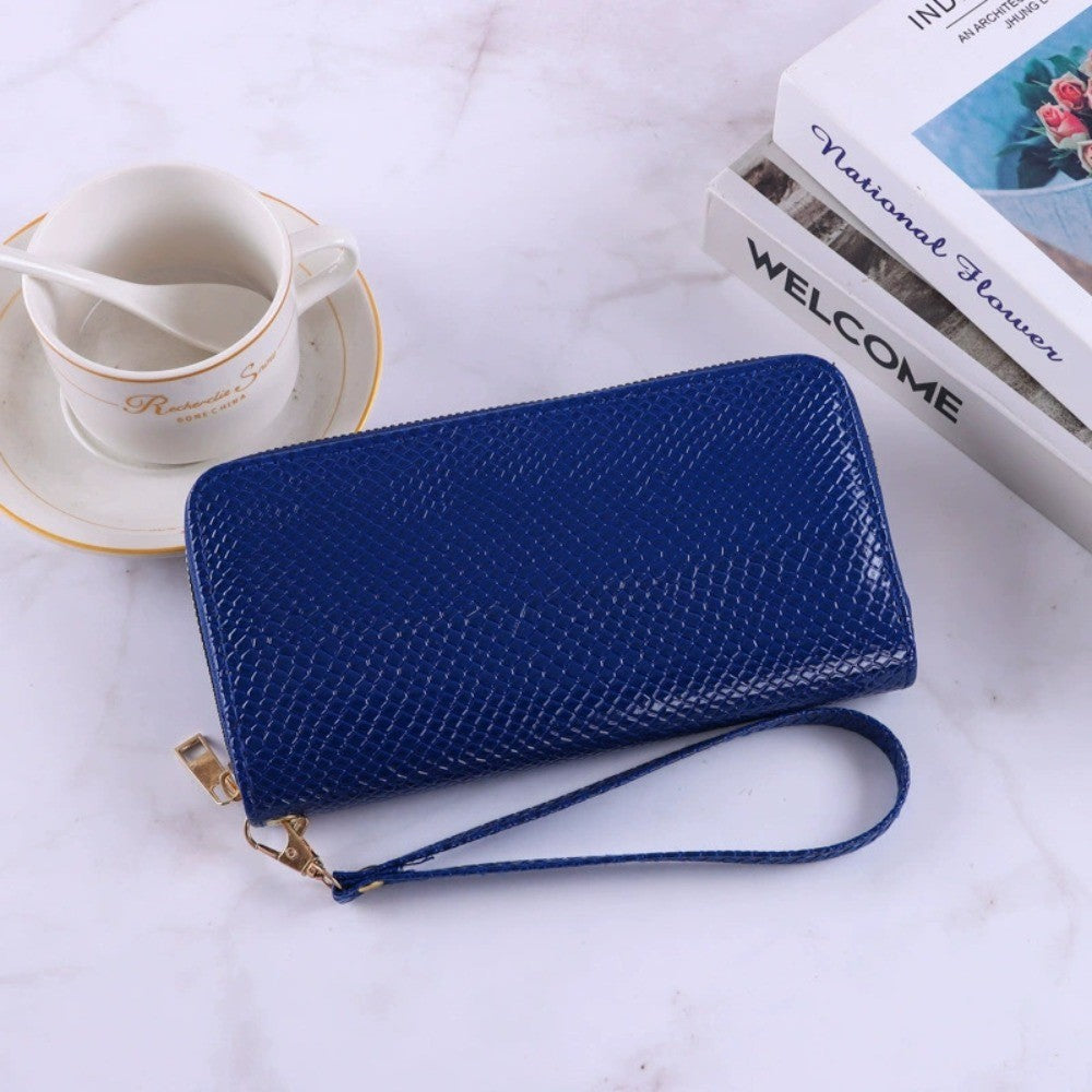 Minimalist PU Leather Leather Women Wallets Snake Skin Pattern 8 Colors Zipper Wallet Large Capacity Coin Purse Women