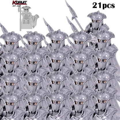 Lord of the Rings Elfos Orcs Exército Anões Rohan Mini Bonecos de Ação Blocos de Montar Brinquedos para Crianças Presente de Aniversário