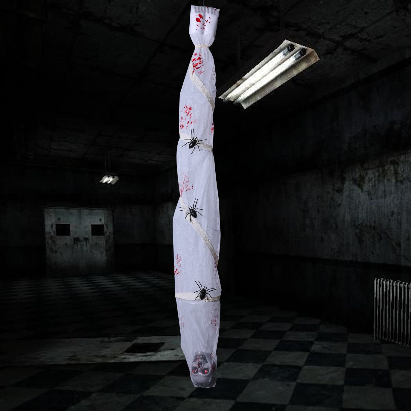 Decoração de Halloween Animatronics Palhaço Enfermeira Pendurado Controle por Voz Elétrico Exterior Assustador Liquidação Horror Adereços Casa Assombrada