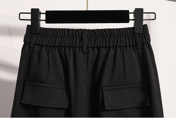 Suit Half-body Skirt Women's Large Size Autumn New Fashion Elegant Commuting Medium-length Package Hip Skirts Loose A-line Skirt