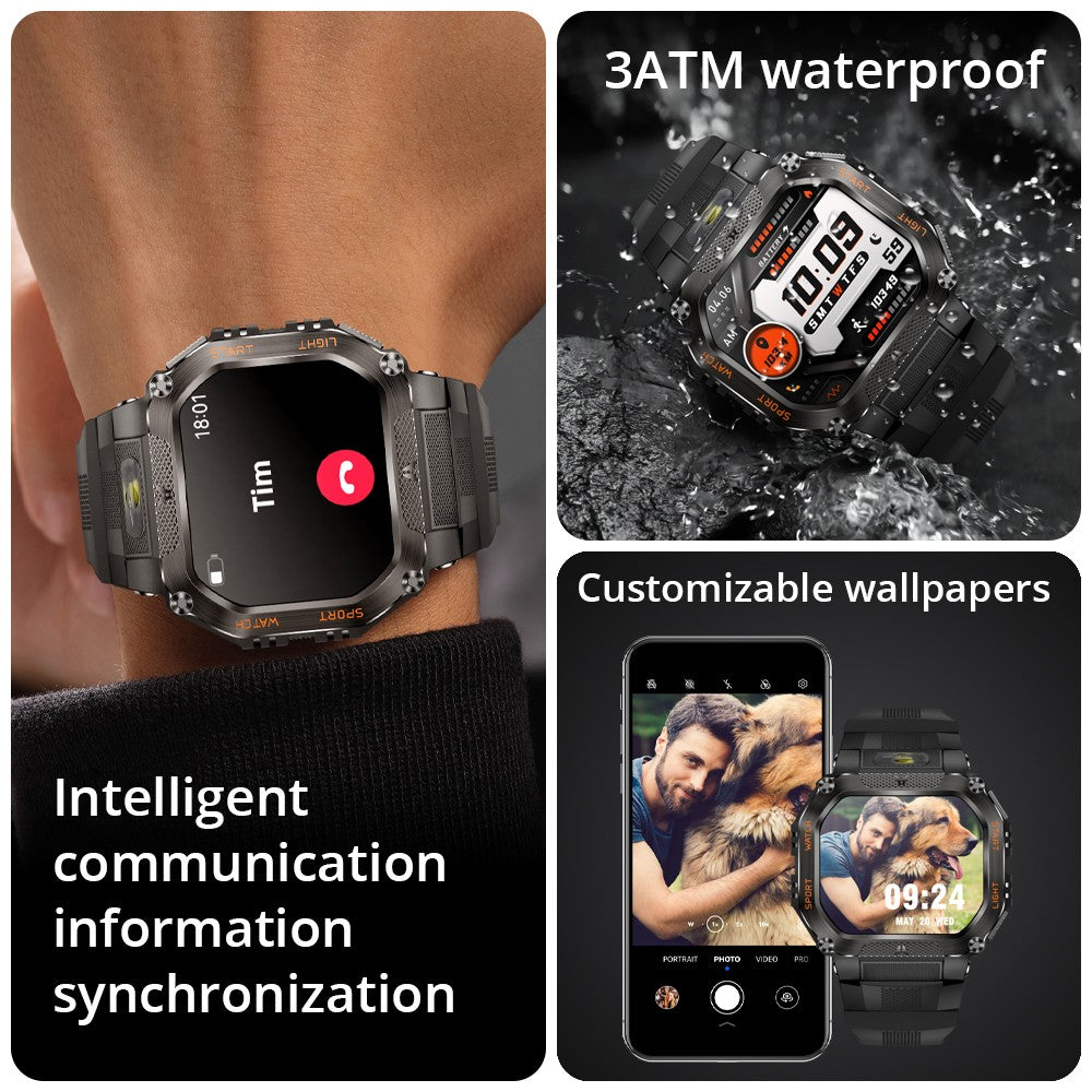 2025 COLMI P85 Smart Watch Men Bluetooth Call Outdoor Rugged Smartwatch 3ATM IP68 Waterproof Flashlight Sports Fitness Watches