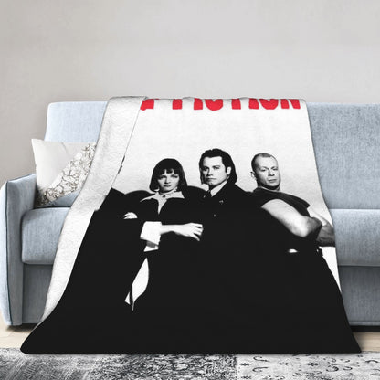 Pulp Fiction Filme Clássico Manta de Flanela Inverno Quente Macia para Estudantes Quarto Aconchegante Colcha de Sofá-Cama