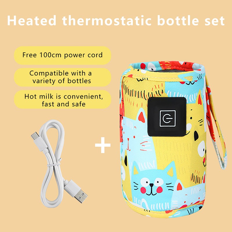 USB Milk Water Warmer Travel Stroller Insulated Bag Baby Nursing Bottle Heater Newborn Infant Portable Bottle Feeding Warmers