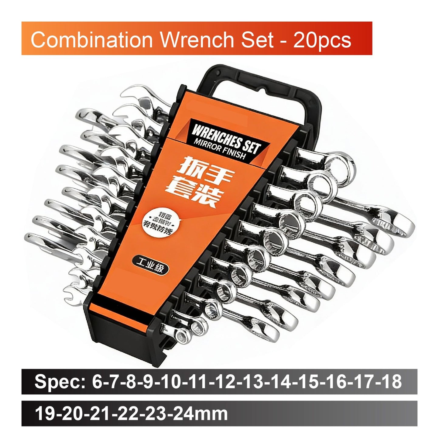Conjunto de Chaves Combinadas 6-32mm Ferramentas Automotivas Chave de Boca Dupla Catraca CRV Ponta Aberta e Fechada Métrica