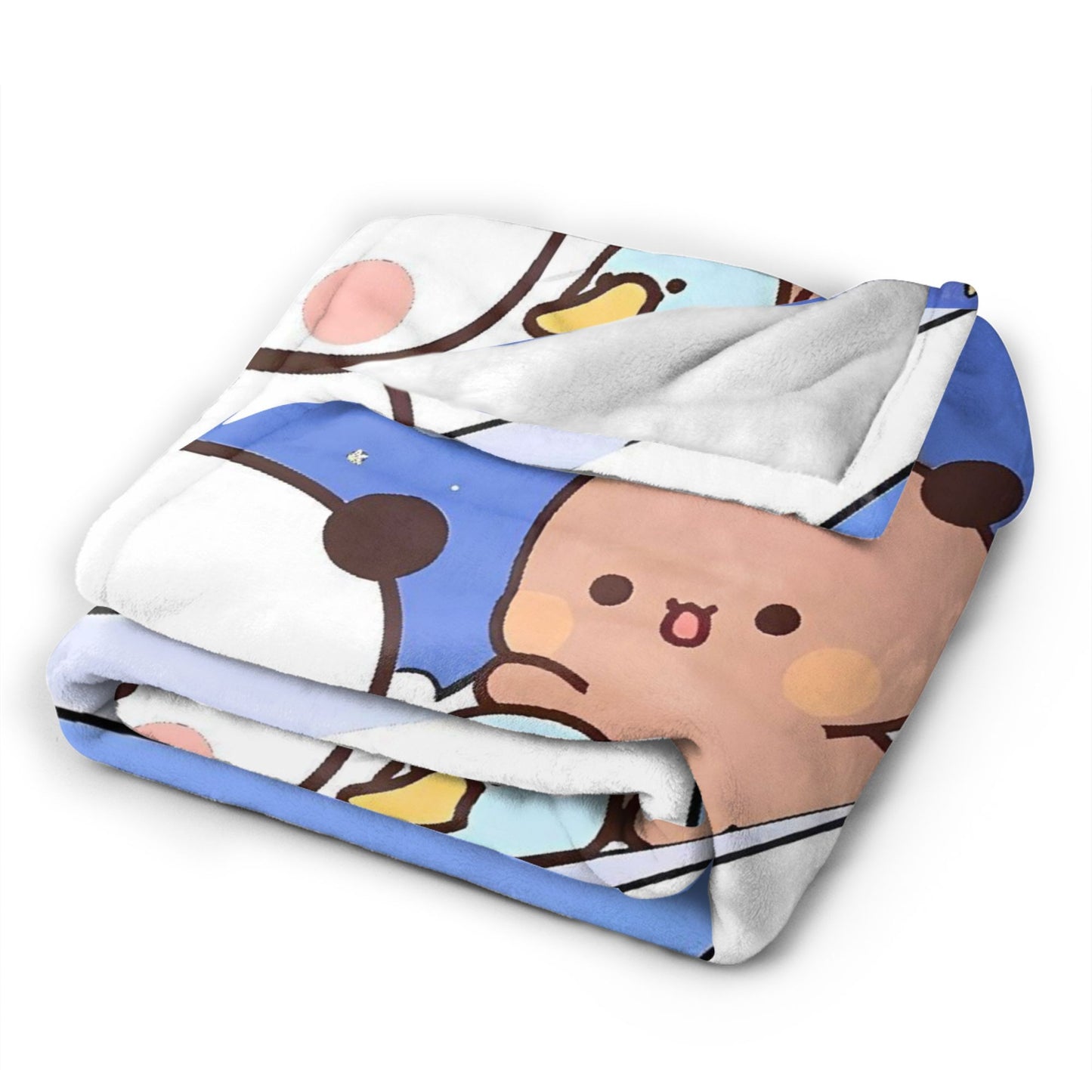 Cobertores Urso Desenho Animado Fofo Bubu Dudu Cobertor de Lã para Piquenique Macio Quente Personalizado Colcha de Qualidade Presente de Aniversário