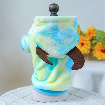 Roupinha de Fleece Super Macio para Animais de Estimação Cachorrinho Outono Inverno Pelúcia Quente Macacão para Cães Quatro Patas Dinossauro Unicórnio Cosplay Roupa para Gatos