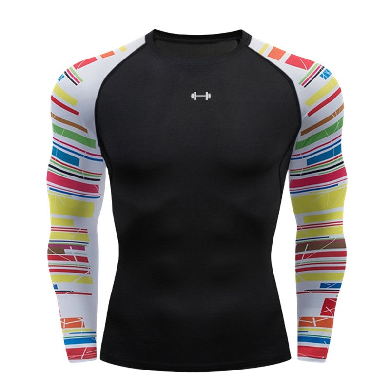 Gym Compression Dry Fit Men's Long Sleeves Fitness T-shirt Spring And Autumn Outdoor Sports Running Tees Sportswear Tops T-shirt
