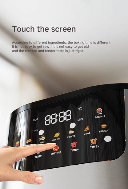 Fritadeira de ar inteligente de tela sensível ao toque, grande capacidade de 15L, aço inoxidável, multifuncional digital comercial