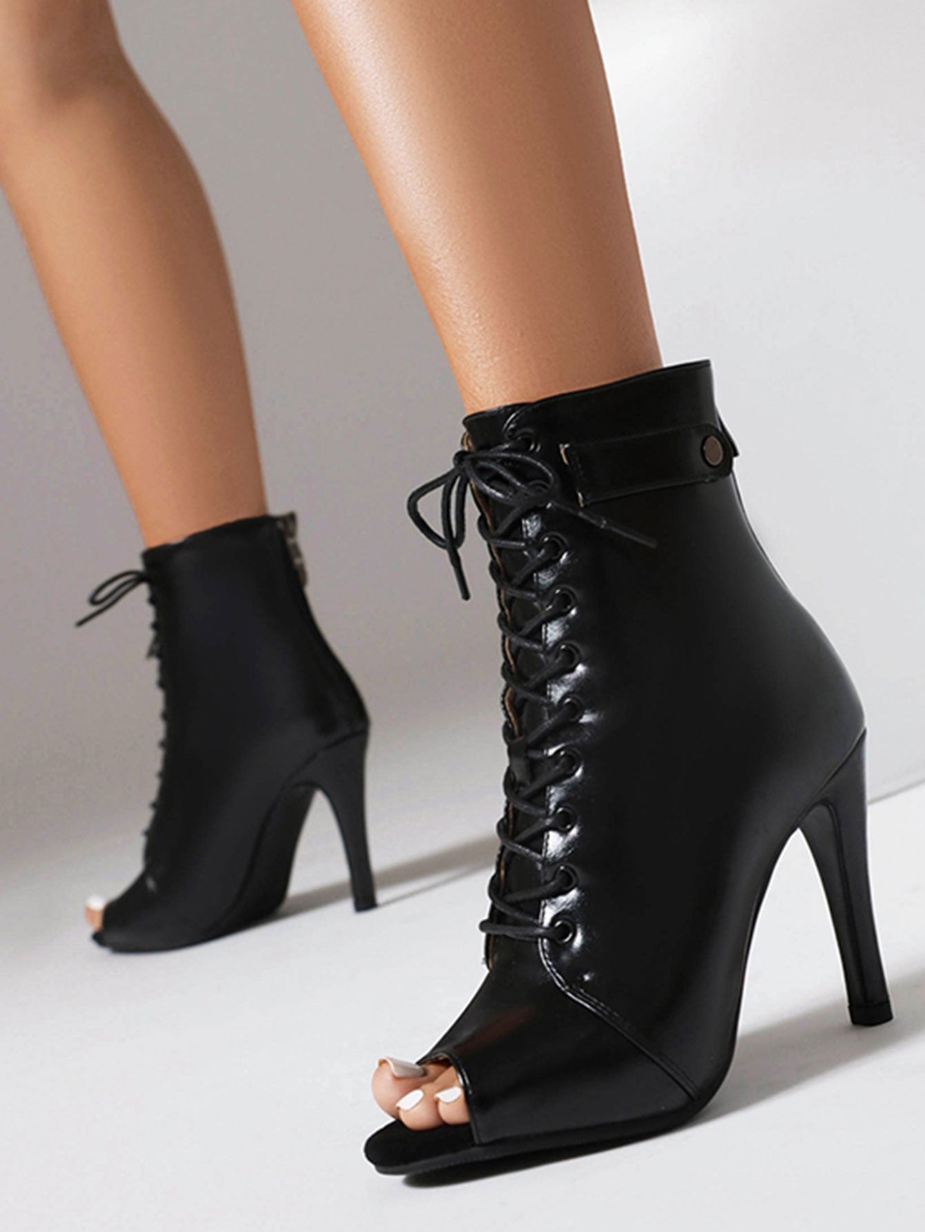 Women's Fashion Summer Party Outdoor Boots Sexy stilettos High Heels Women Latin dance heels shoes Black For Ballroom