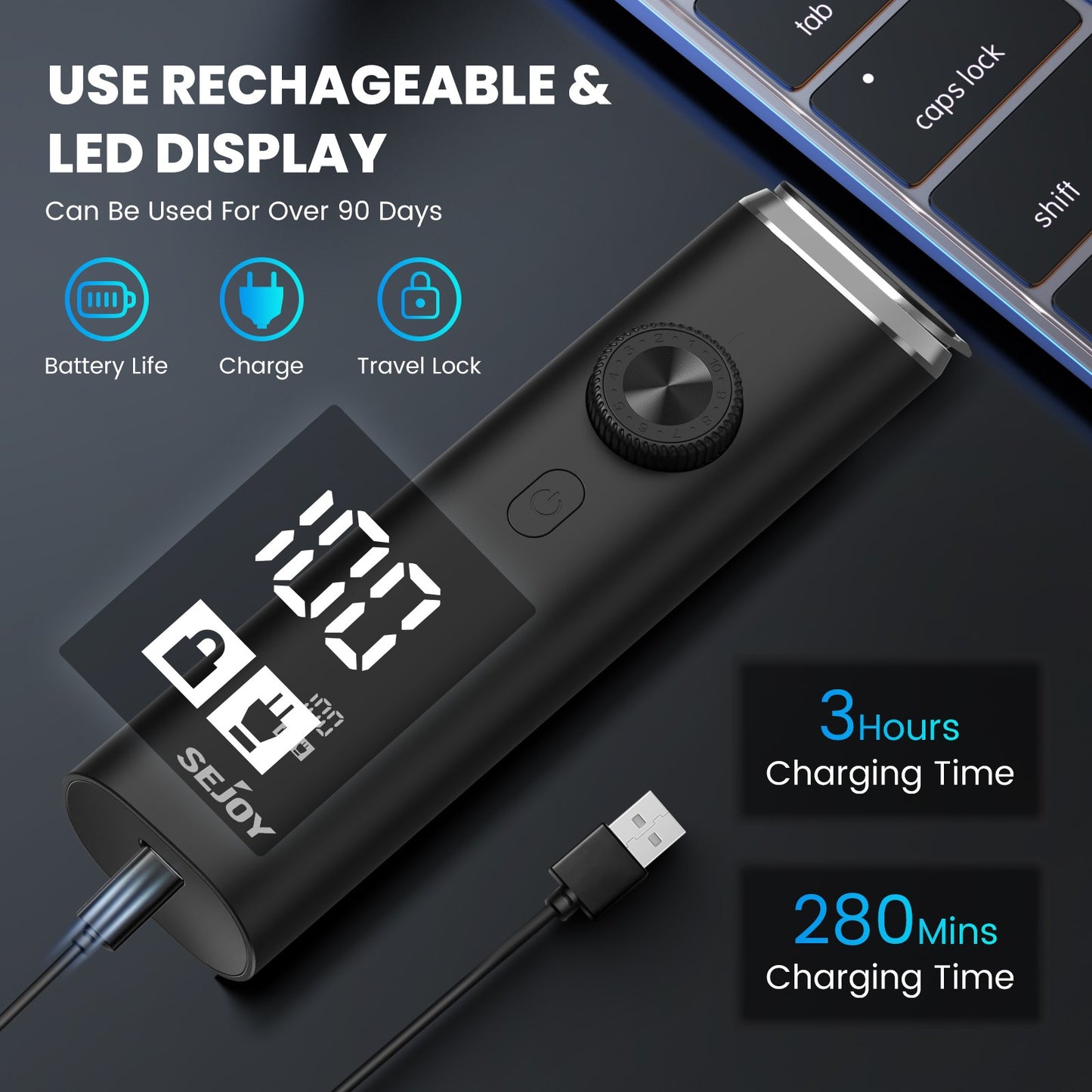 SEJOY Electric Hair Trimmer Kits Cordless Professional Hair Clipper Reachageable Waterproof Nose Hair Trimmer