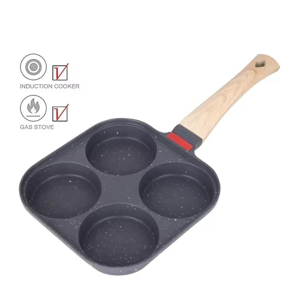 Frigideira de 4 Ovos Antiaderente para Café da Manhã, Mini Panquequeira Japonesa para Omeletes, À Prova de Ferrugem, Fritadeira para Cozinha Doméstica