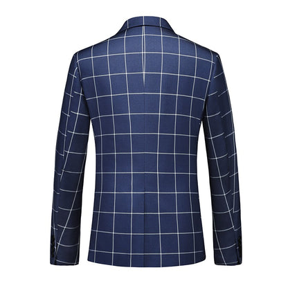 Single Breasted Plaid Suit Men's Clothing Fashion Simple Men Business Social Wedding Party Tuxedo Dress Blazers Jacket