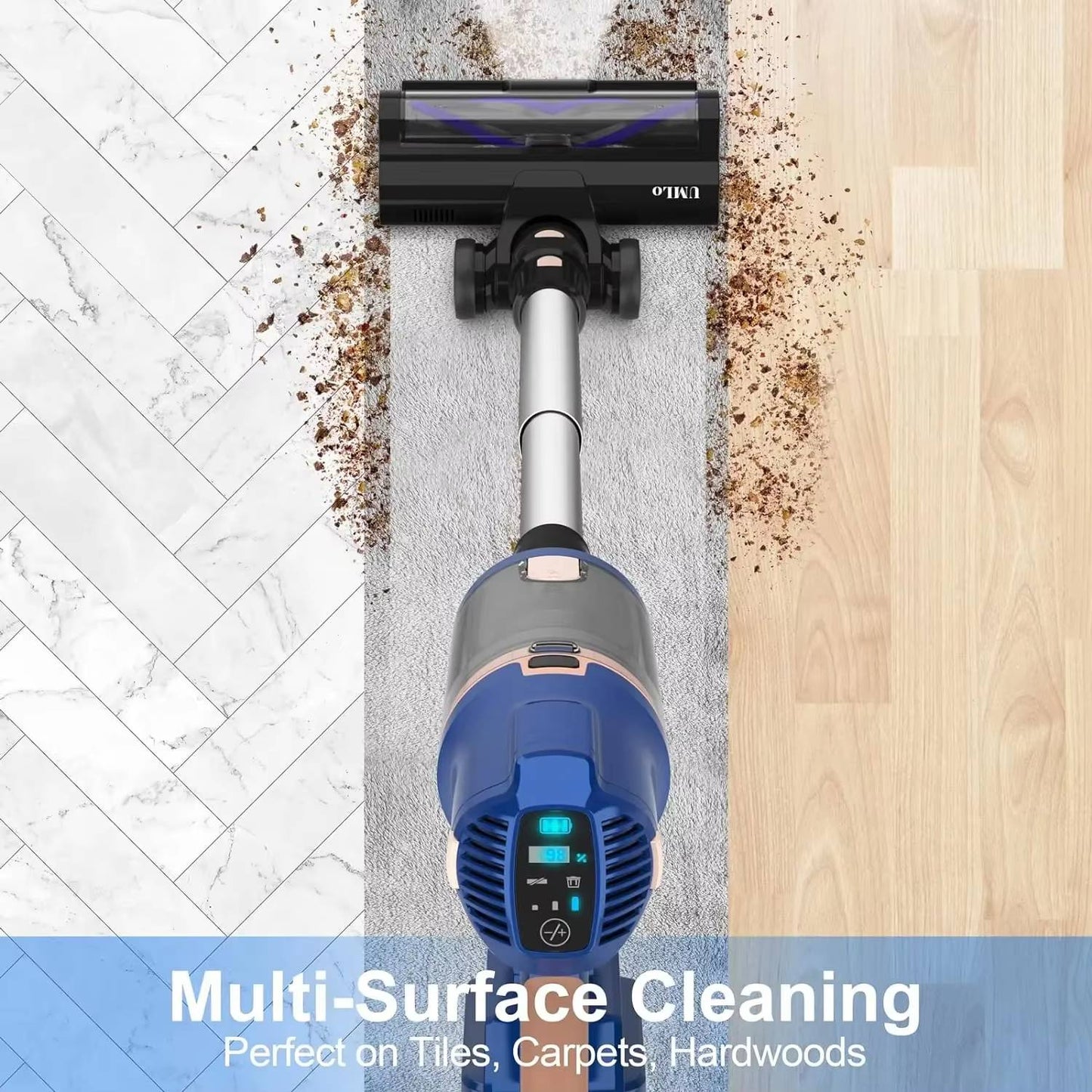 UMLO V11 Cordless Vacuum Cleaner 300W 45kPa Powerful Brushless Motor Lightweight Handheld Stick Vacuum for Home Carpet Hardfloor