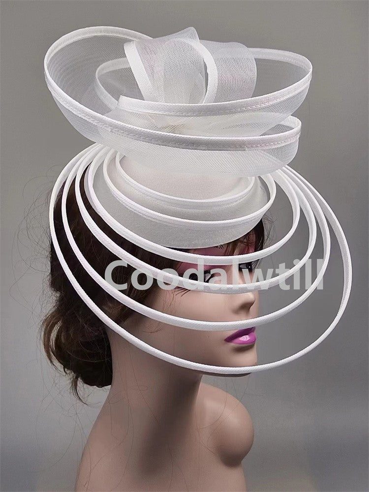 Chapéu Fascinator de Igreja Véu de Casamento de Malha Feminino para Festa Banquete Chapéu Boné Faixa de Cabelo Feminina Festa Chá Royal Ascot Chapéus Pillbox