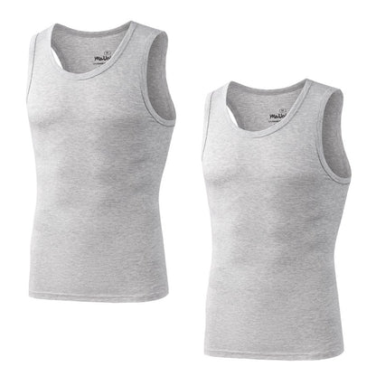 2Pcs/Pack Men's Tank Top Sleeveless Gym T-Shirt Man Vest Solid Color Compression Undershirts Men Tops High-Quality Bamboo Fiber