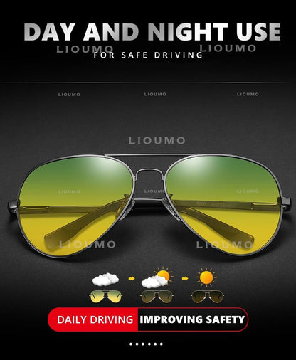 Top Brand Pilot Photochromic  Sunglasses Men Polarized Day Night Driving Glasses Women Chameleon Goggles Unisex sonnenbrille