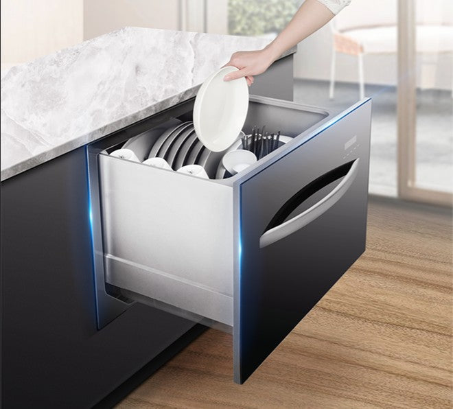 Drawer Dishwasher 8 Sets Automatic Built-in Dish Machine Major Kitchen Appliances