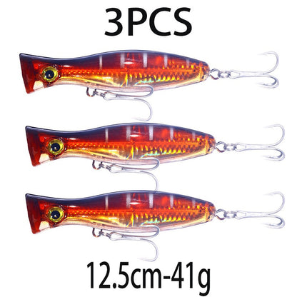 Iscas de Pesca Popper Topwater 11cm 23g 13cm 43g Pesca Boia Artificial Pesca de Baixo, Lúcio, Carpa, Wobbler, Artigos de Pesca