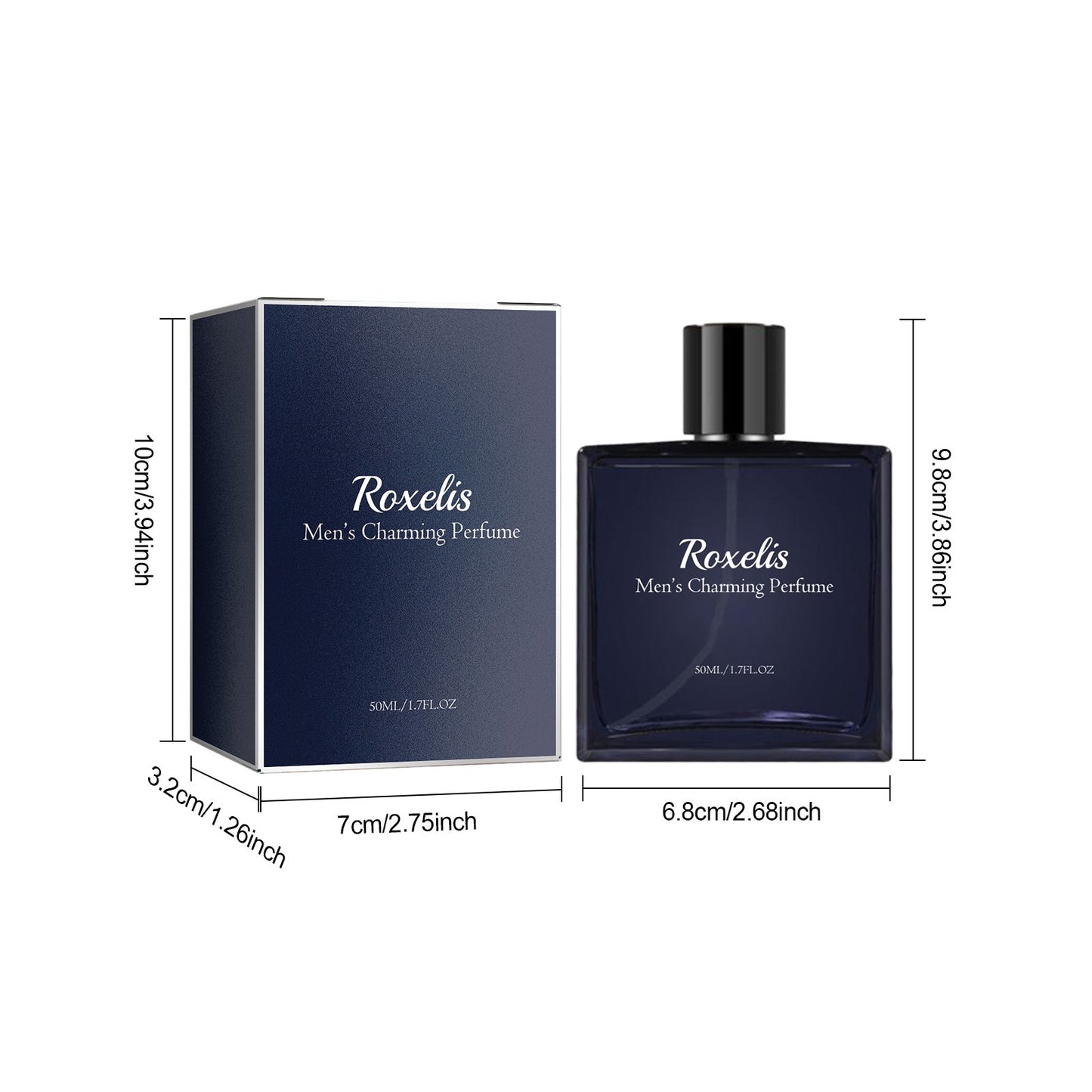 Roxelis 50ml Men Glamour Perfume Spray Colônia Leve Fresca Feromônio Casal Romântico Encontro Cavalheiros Charmo
