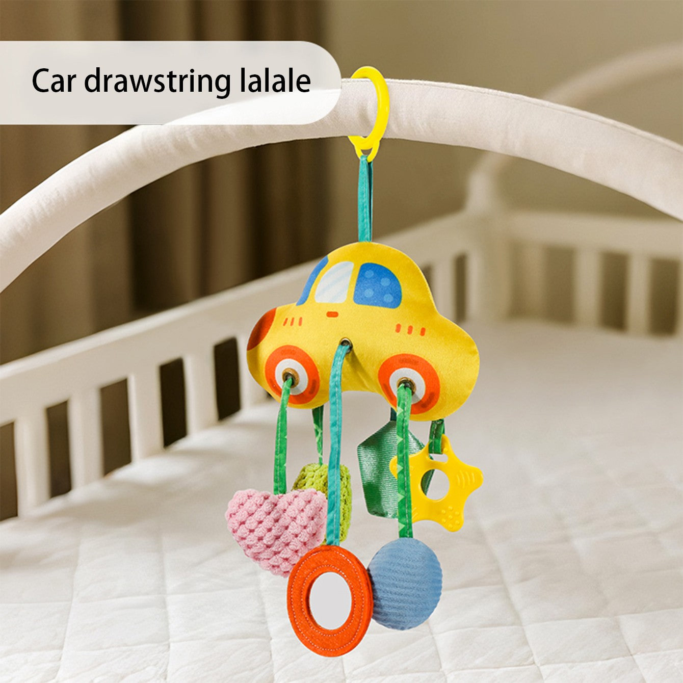 Brinquedo de sucção para carro de bebê, mamadeira, pingente de brinquedo Lala para bebê, chocalho de corda para recém-nascido, enfeite para pendurar no assento do carro, acessório calmante