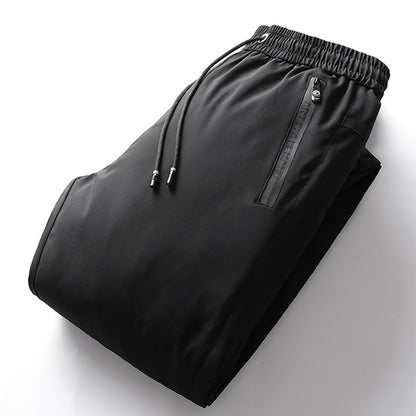 Calça Masculina Casual de Inverno Acolchoada e Grossa Quente Cor Sólida Corta-vento Impermeável de Algodão de Alta Qualidade