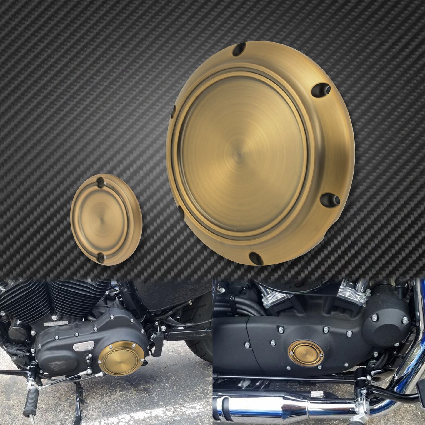 Conjunto de tampa de tempo Derby de 6 furos de motocicleta bronze para Harley Sportster XL 883 1200 72 48 Nightster Roadster Iron Custom
