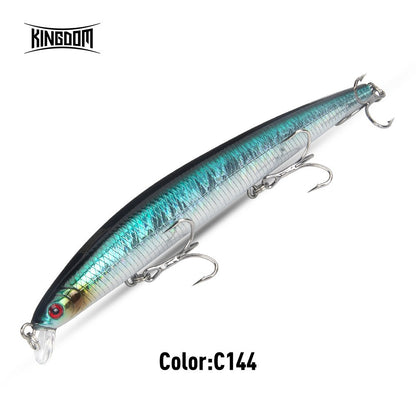 Kingdom Long Casting Fishing Lure 14.5g 19g 29g Floating Slow Sinking Minnow Wobbler Artificial Hard Bait Jerkbaits Seabass Pike