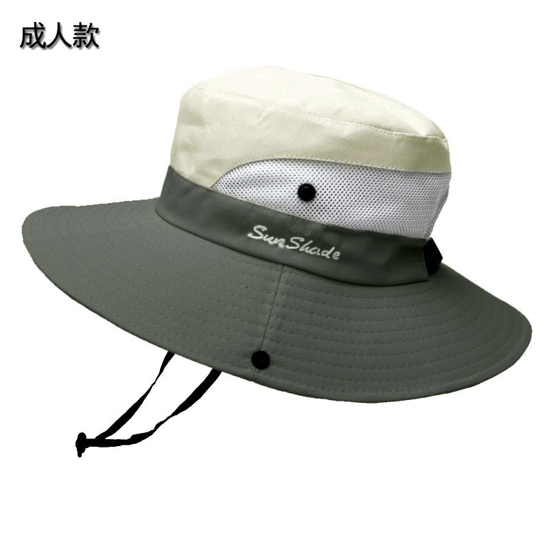 Women Ponytail Fisherman Hat Waterproof Sun Cap Pure Color Outdoor Travel Fishing Climbing Hiking Large Brim Bucket Hat undefine