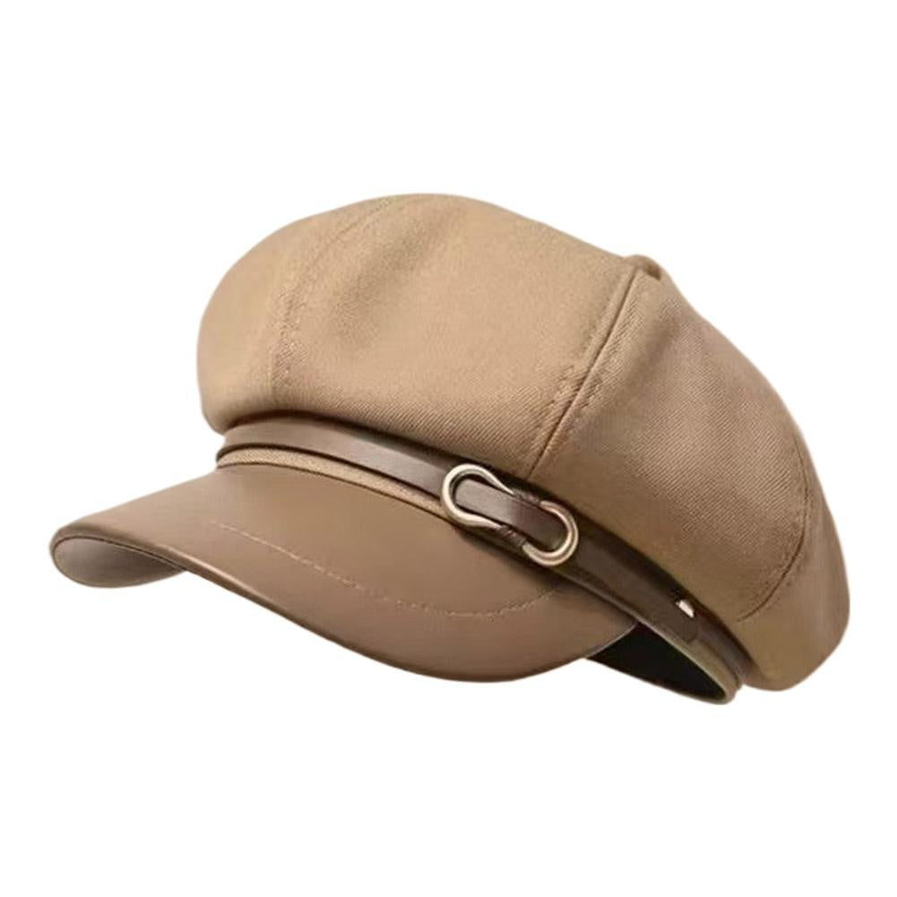 Retro British Style Beret for Women, Versatile Octagonal Newsboy Cap for Big Head Circumference Spring Autumn Hat