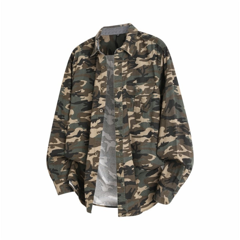 New Camouflage Cargo Shirt Men Cotton Multi-Pocket Camo Shirts High Quality Militar Overshirt Men Army Green Shirts Casual