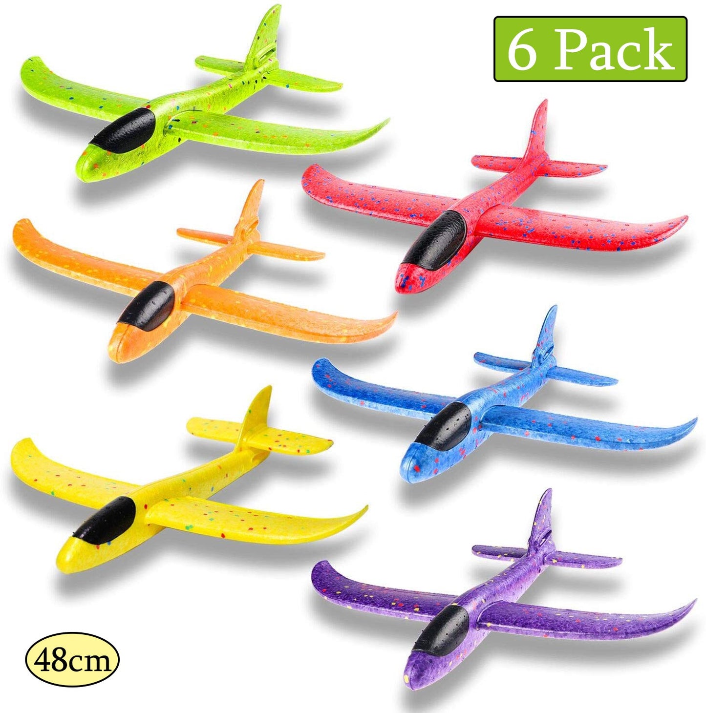 Avião de espuma grande de 36cm x 48cm, planador de avião de arremesso manual, aviões de bolha EPP inerciais, brinquedos de lançamento ao ar livre para crianças e meninos de presente