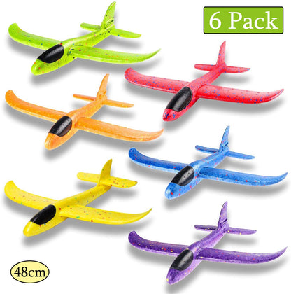 Avião de espuma grande de 36cm x 48cm, planador de avião de arremesso manual, aviões de bolha EPP inerciais, brinquedos de lançamento ao ar livre para crianças e meninos de presente