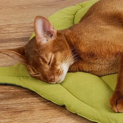 Tapete para Cama de Gato Formato de Folha Cobertor Macio para Cães Almofada para Dormir Lavável Antiderrapante Decoração de Ambiente Tapete de Chão para Cães Gatos Suprimentos para Animais de Estimação
