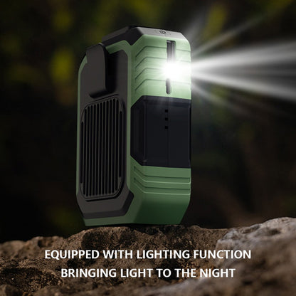 Mini Ventilador Portátil de Cintura 3 Velocidades 4000mAh Ventilador Pessoal Vestível Power Bank de Emergência para Canteiro de Obras/Fazenda/Viagem/Pesca