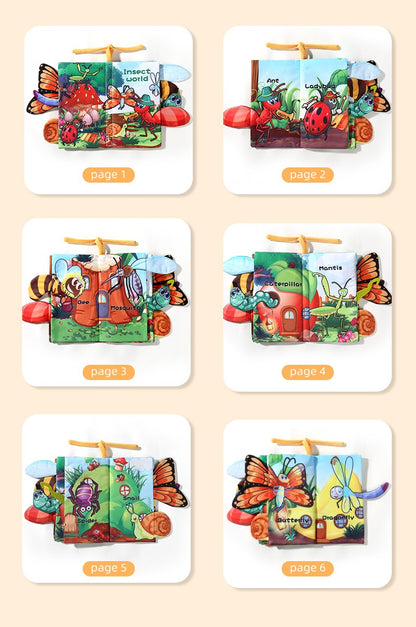 Baby Cloth Book Baby Toys 0-3 Year Old Infant Early Education Toys 6 Pages Cloth Book