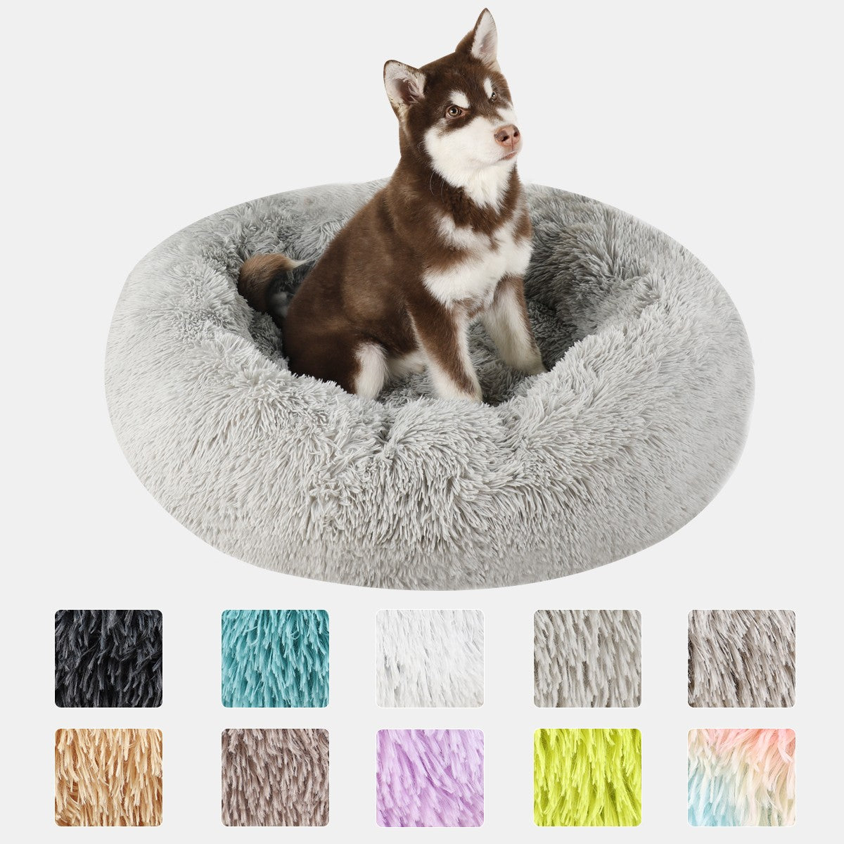 Cama para Cachorro, Donut Grande Redondo, Cesta Pelúcia de Inverno para Cães Médios, Acessórios, Casinha Fofa, Pequeno, Filhote, Animais de Estimação, Gato, Produtos