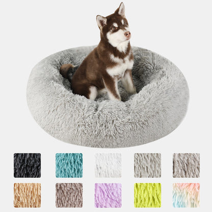 Cama para Cachorro, Donut Grande Redondo, Cesta Pelúcia de Inverno para Cães Médios, Acessórios, Casinha Fofa, Pequeno, Filhote, Animais de Estimação, Gato, Produtos