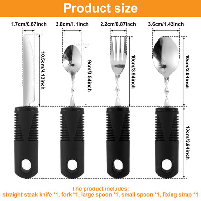 Disabled Cutlery Weighted Feeding Dinnerwares Elderly Adaptive Spoon Fork Tableware Eating Parkinsons Dinnerware Kitchen Tools