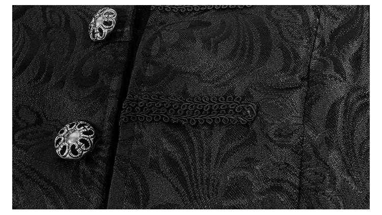 Medieval Jacket Costume Boys Prince Jacquard Stand Collar Larp Vicking Victorian Renaissance Stage Performace Jacket Coat