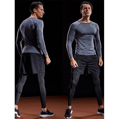 Compression Long Sleeve T Shirt Men Elastic Training T-shirt Gym Fitness Workout Tights Sport Jersey Athletic Running Shirt Men